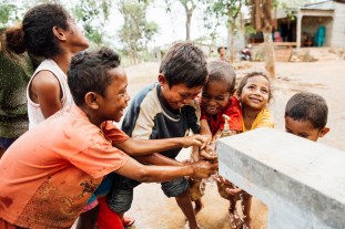 WASH in Bacau, Timor Leste , children laughing (Partner - Red Cross)